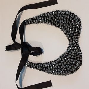 Tasha gray crystal bib necklace